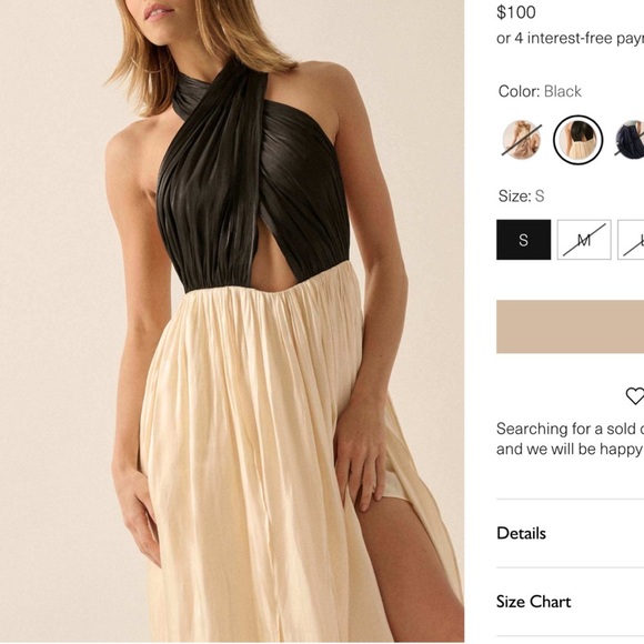 Promesa breaking waves satin cross-front halter maxi dress - Picture 1 of 10